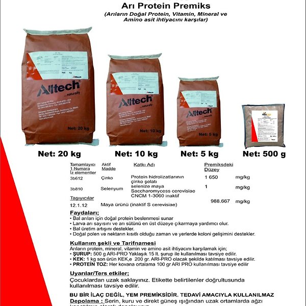 Neobee Neo Ari-Pro 20 Kg Endüstriyel Çuval Protein Destekli Arı Besini