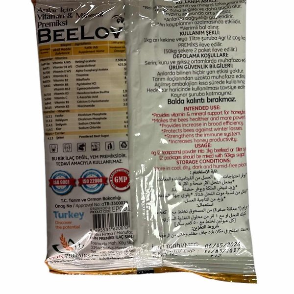 Beelove Vitamin ve Mineral Toz Premiks 100 gr