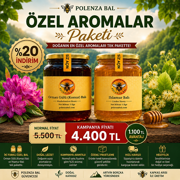Özel Aromalar Paketi | 1 Kg Komar Balı + 1 Kg Ihlamur Balı (%20 Kampanya)
