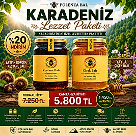 Karadeniz Lezzet Paketi | 1 Kg Kestane Balı + 1 Kg Yayla Çiçek Balı (%20 İndirim)